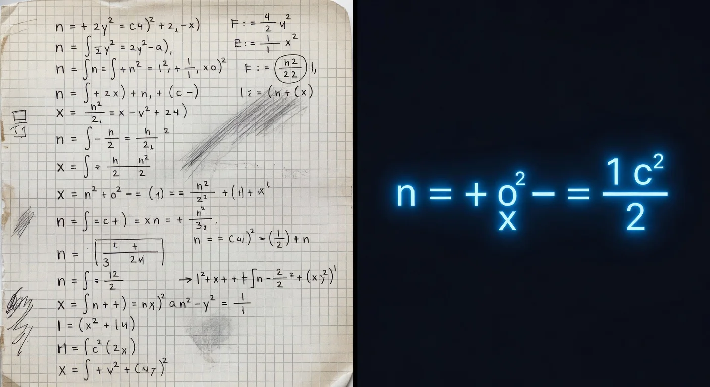 Comparison of messy handwriting and the digital OCR output from a homework app.