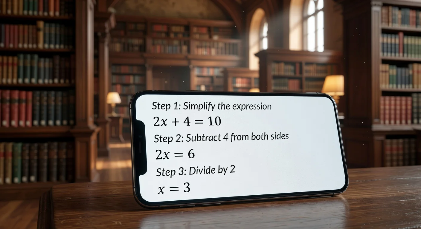 Getting step-by-step homework answers on a mobile device.