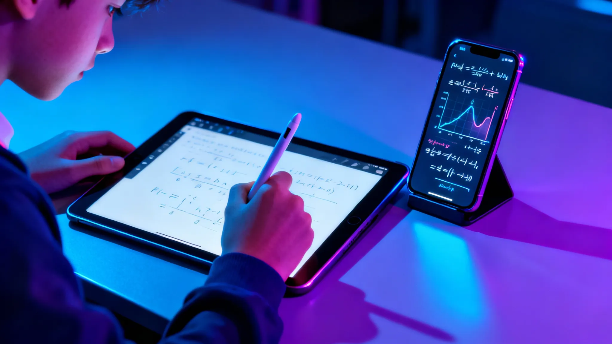 Student using AI math tools to solve homework problems efficiently.