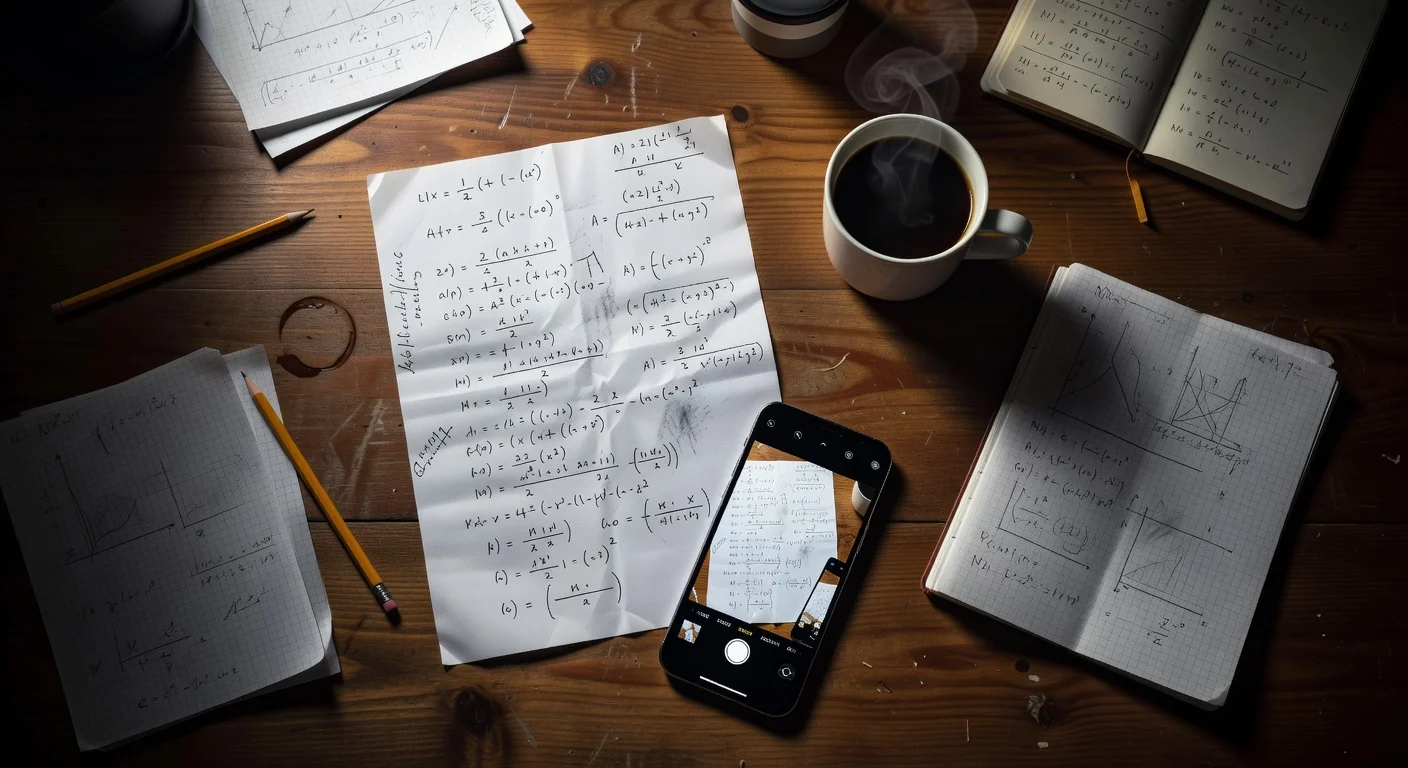 A college student scanning a geometry textbook with a smartphone app