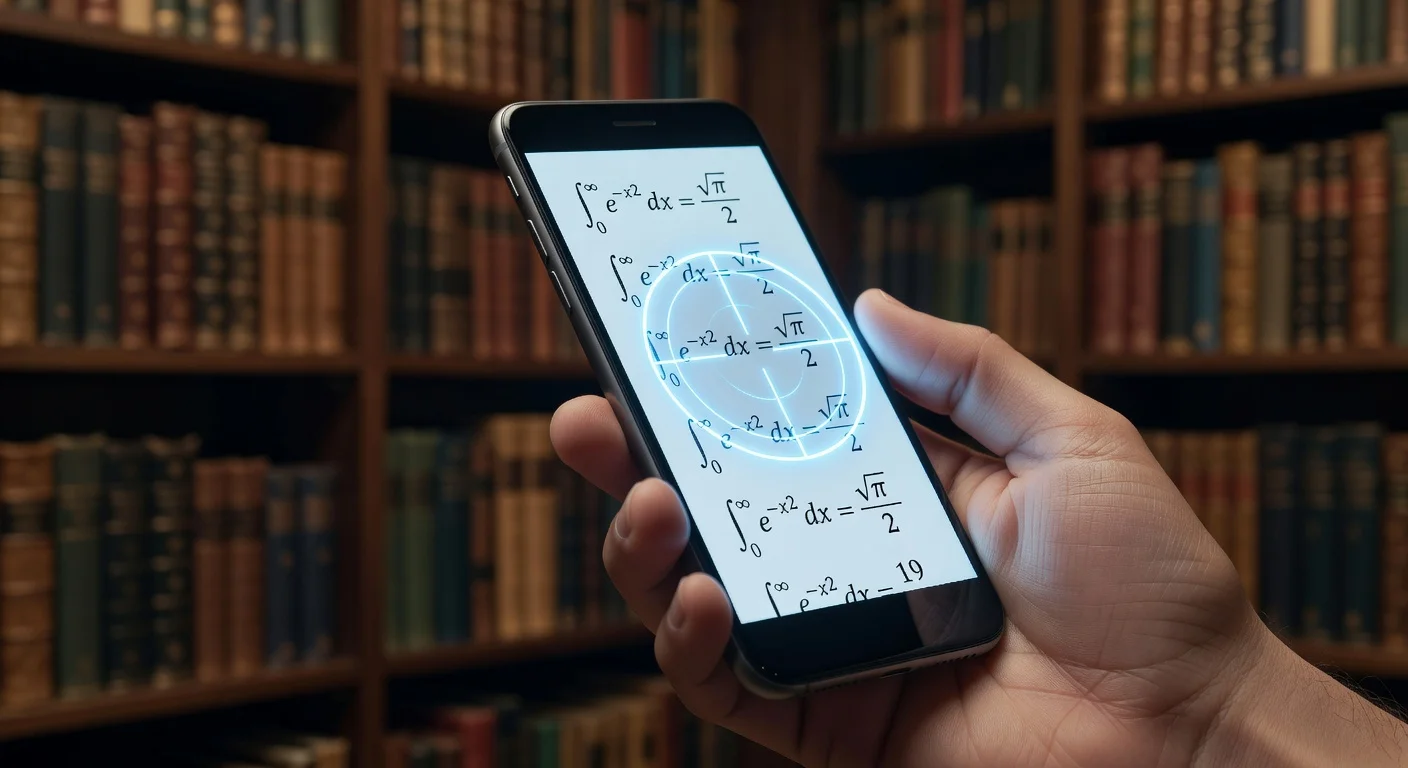 Scanning a complex math equation with an AI mobile application
